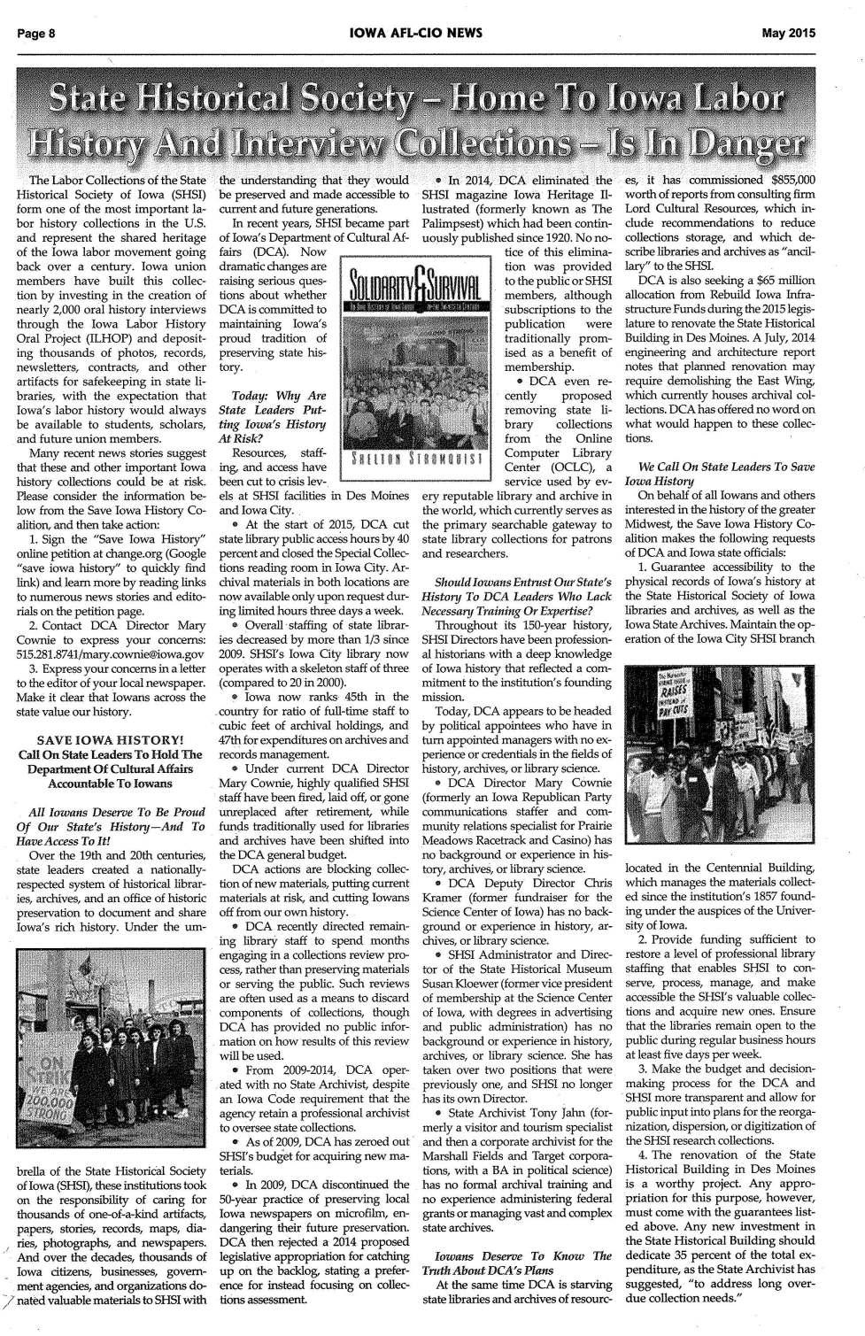 Iowa AFL-CIO News.May.2105.SHSI